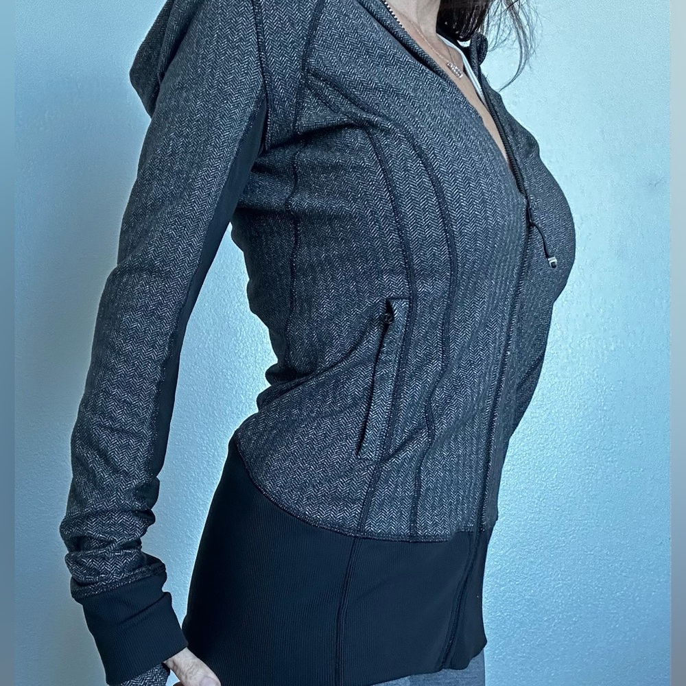 Lululemon Daily Practice Full Zip Jacket Heathered Herringbone Women’s Size 8